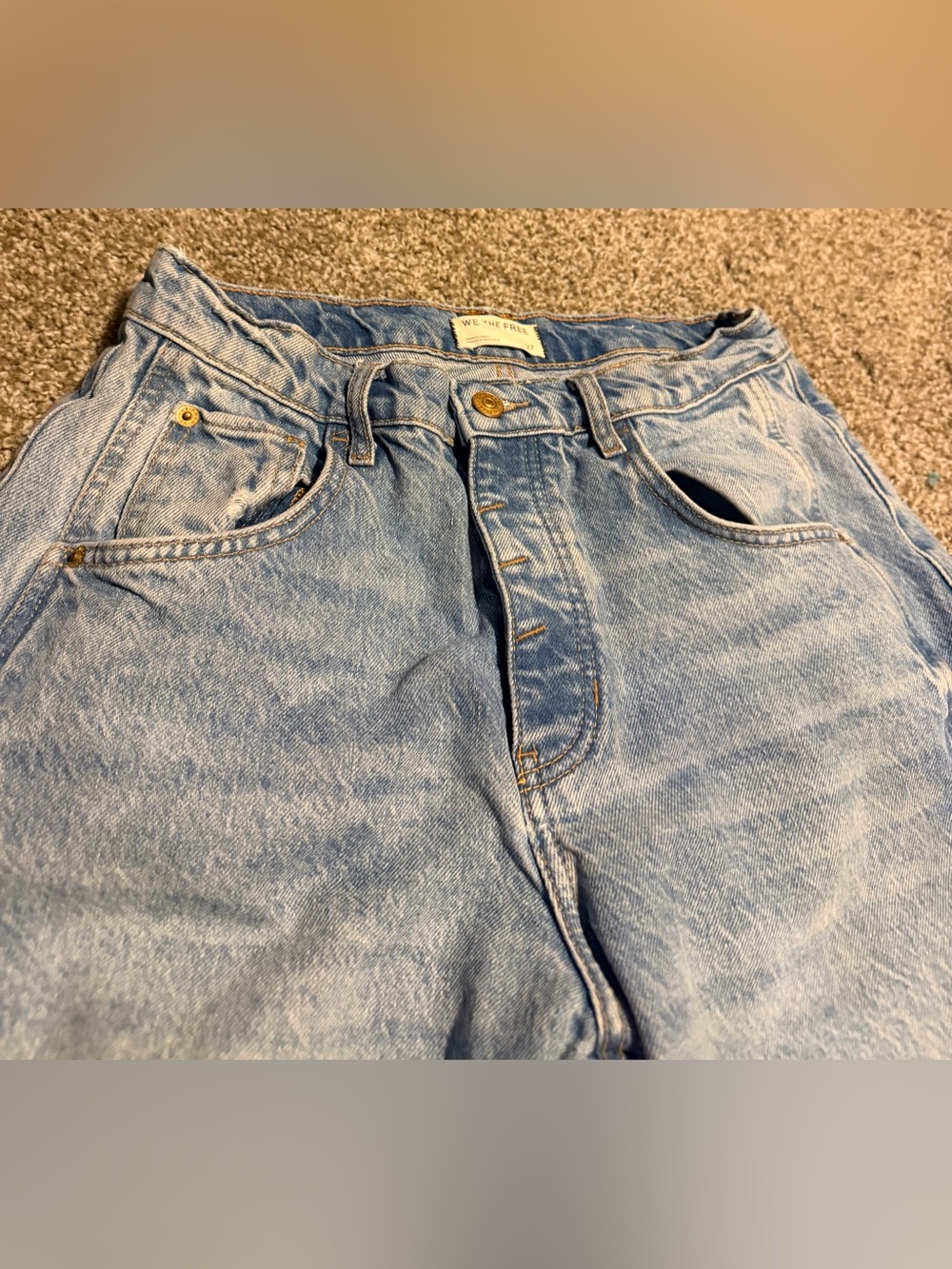 We The Free Faded Blue Barrel Good Luck Jeans - Picture 6 of 8